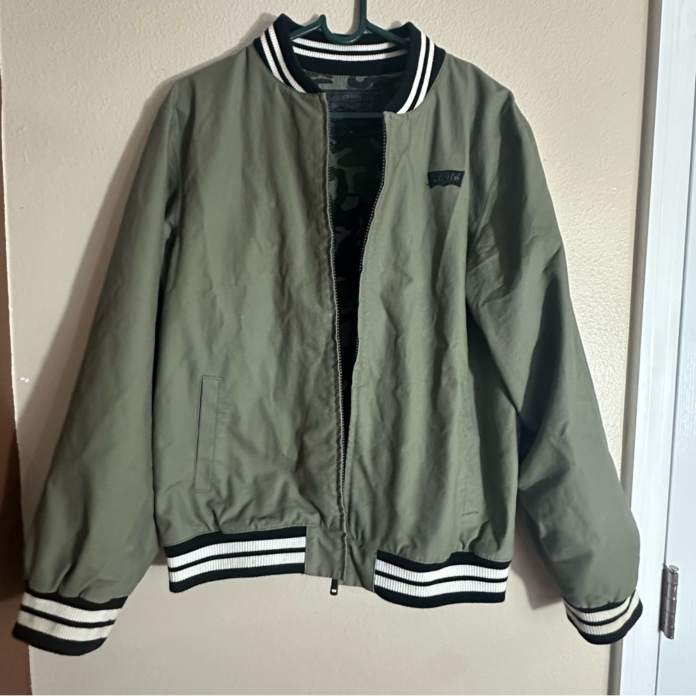 Levi's Green and Black Varsity Bomber Jacket